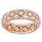 Geometric Design CZ Eternity Band Ring In 18K Rose Gold Over Sterling Silver