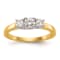 14K Two-tone Gold Lab Grown Diamond SI1/SI2, G H I, 3-Stone Engagement Ring