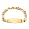 14k Yellow Gold Polished Flat Figaro Link Soft Diamond Shape ID Bracelet