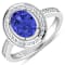 1.63ctw Violet Tanzanite and Diamond 14K White Gold Halo Ring