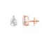 White Cubic Zirconia 14k Rose Gold Studs With Velvet Gift Box 2.00ctw