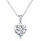 Heart Shape CZ Solitaire Pendant In Sterling Silver