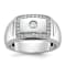 Rhodium Over 10K White Gold Men's Polished Diamond Ring 0.49ctw