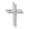 Rhodium Over 14k White Gold Diamond Double Cross Chain Slide Pendant