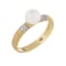 6-6.5mm White Cultured Freshwater Pearl 14K Yellow Gold Ring