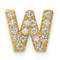 14K Yellow Gold Diamond Letter W Initial Charm