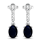 1.50ctw 14K White Gold Blue Sapphire and White Diamond Halo Earrings