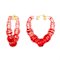 Red Heart Bamboo Hoop Earrings
