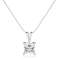 White Cubic Zirconia 14k White Gold Pendant With Chain 1.00ctw