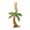 14k Yellow Gold Enamel Palm Tree Charm