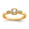 14K Yellow Gold Petite Rope Edge Round Diamond Ring 0.24ctw