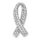 Rhodium Over 14k White Gold Diamond Awareness Chain Slide Pendant