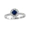 0.60ctw Sapphire and Diamond Ring in 14k White Gold