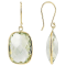 Green Prasiolite 14k Yellow Gold Dangle Earrings 18.00ctw