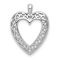 Rhodium Over 14k White Gold Cut-Out Heart Pendant