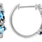 Multi-Blue Topaz Hoop Earrings In Rhodium Over Solid 10K White Gold 1.29ctw