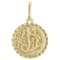 Gemini Zodiac Medallion Pendant In Solid 14K Yellow Gold