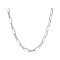 Elongated Paperclip Chain 24 Inch Necklace In Sterling Silver