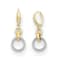 14K Two-tone Gold Diamond Dangle Leverback Earrings