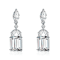 Cascading CZ Drop Earrings In Sterling Silver