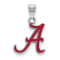 Sterling Silver Rhodium-plated LogoArt University of Alabama Small
Enamel Pendant