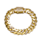 Pave CZ Miami Cuban Curb Link Bracelet In 14K Gold Over Brass