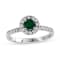 0.58ctw Emerald and Diamond Ring in 14k White Gold