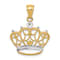 14K Yellow Gold with White Rhodium Crown Pendant