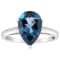 12x8mm Pear Shape London Blue Topaz Rhodium Over Sterling Silver Ring
