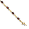14k Yellow and White Gold with Rhodium Over 14k Yellow Gold Garnet and
Diamond Infinity Bracelet