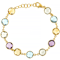 Multi-Gemstone Bracelet In 18K Gold Over Sterling Silver 19.18ctw