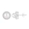 6mm Cultured Freshwater Pearl 1/5 ctw Diamond Rhodium Over Sterling
Silver Halo Stud Earrings