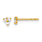 14k Yellow Gold 3.4mm Polished Cubic Zirconia Triangle Stud Earrings