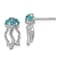 Rhodium Over Sterling Silver Polished Crystal Jellyfish Post Earrings