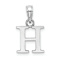 Rhodium Over 14k White Gold Polished Block Letter H Initial Pendant