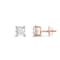 White Cubic Zirconia 14k Rose Gold Studs With Velvet Gift Box 2.00ctw