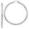 Rhodium Over 14k White Gold 2 3/8" Diamond-Cut Hoop Earrings