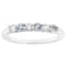 Aquamarine And Zircon Band Ring In Sterling Silver