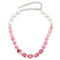 Sterling Silver Pink Agate, Pink Jadeite, Rose Quartz, Crystal Necklace