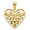 14k Yellow Gold Fancy Heart Pendant