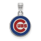Rhodium Over Sterling Silver MLB LogoArt Chicago Cubs Enamel Pendant