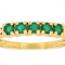 Zambian Emerald And White Diamond Ring In 18K Gold Over Sterling Silver 0.44ctw