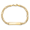 14k Yellow Gold Flat Figaro Link ID Bracelet