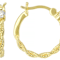 CZ Twisted Rope Huggie Earrings In 18K Gold Over Sterling Silver 0.35ctw