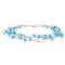 Turquoise And Silver Bead Multi-Row Bracelet In Sterling Silver