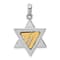 14k Yellow Gold and 14k White Gold Star of David Pendant