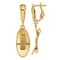14K Yellow Gold Polished and Textured Omega Back Dangle Earrings