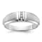 Rhodium Over 10K White Gold Men's Polished and Satin A Diamond Ring 0.05ctw