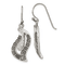 Sterling Silver Antiqued and Textured Cubic Zirconia Greek Key Leaf
Dangle Earrings