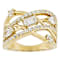 Multi-Shape CZ Open Ring In 18K Gold Over Sterling Silver 1.81ctw